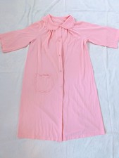 VTG Shadowline Peach Pink Lace Inlay House Dress Sz S Nightgown Sheer Nylon USA