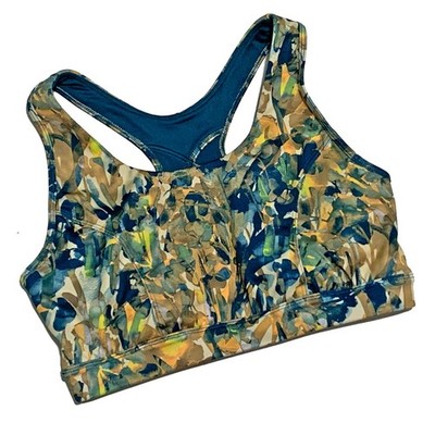 Tek Gear Workout Gear Floral Print Pullover One Piece Sports Bra, size M