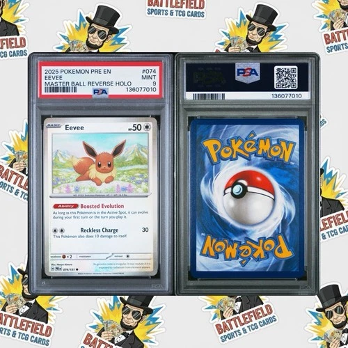 Eevee #074 Master Ball Reverse Holo Pokémon TCG 2025 MINT PSA 9