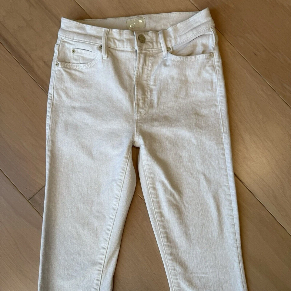 Pantalones de mezclilla cortos Madre Rascal para mujer 25 blancos deshilachados glamurosos fiesta boho Nueva York Foto 3 de 4