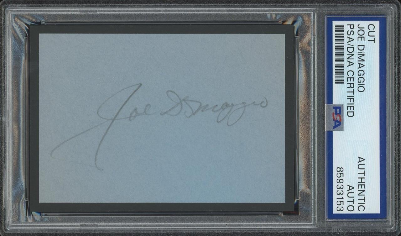JOE DiMAGGIO signed early 1940s autograph cut Yankees vintage sig style PSA/DNA
