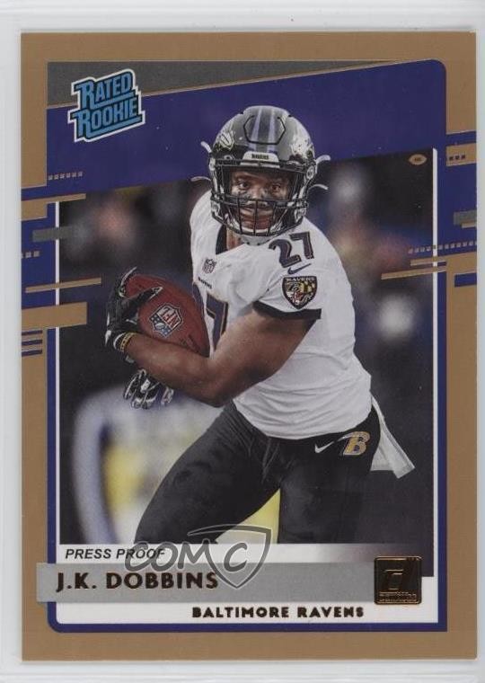 2020 Panini Donruss Rated Press Proof Bronze JK Dobbins #311 Rookie RC 0t02