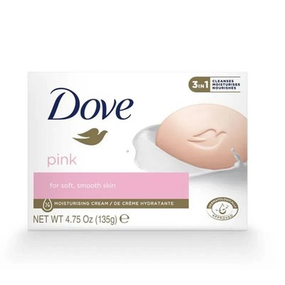 Dove Beauty Soap Bar Pink/Rosa - 4.7oz or 135gm (6 Pack) - EXP DATE 09/2027