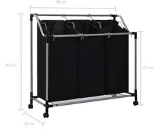 3bag Laundry Basket Hamper Laundry Sorter Car...