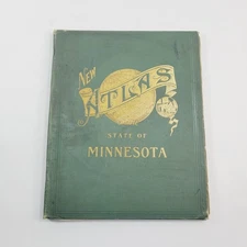 New Atlas of The State of Minnesota 1906 Oversized Rand McNally & Company HC