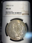1902 O Morgan Silver Dollar NGC MS-64 * Yellow, Gold, Coffee Tone*