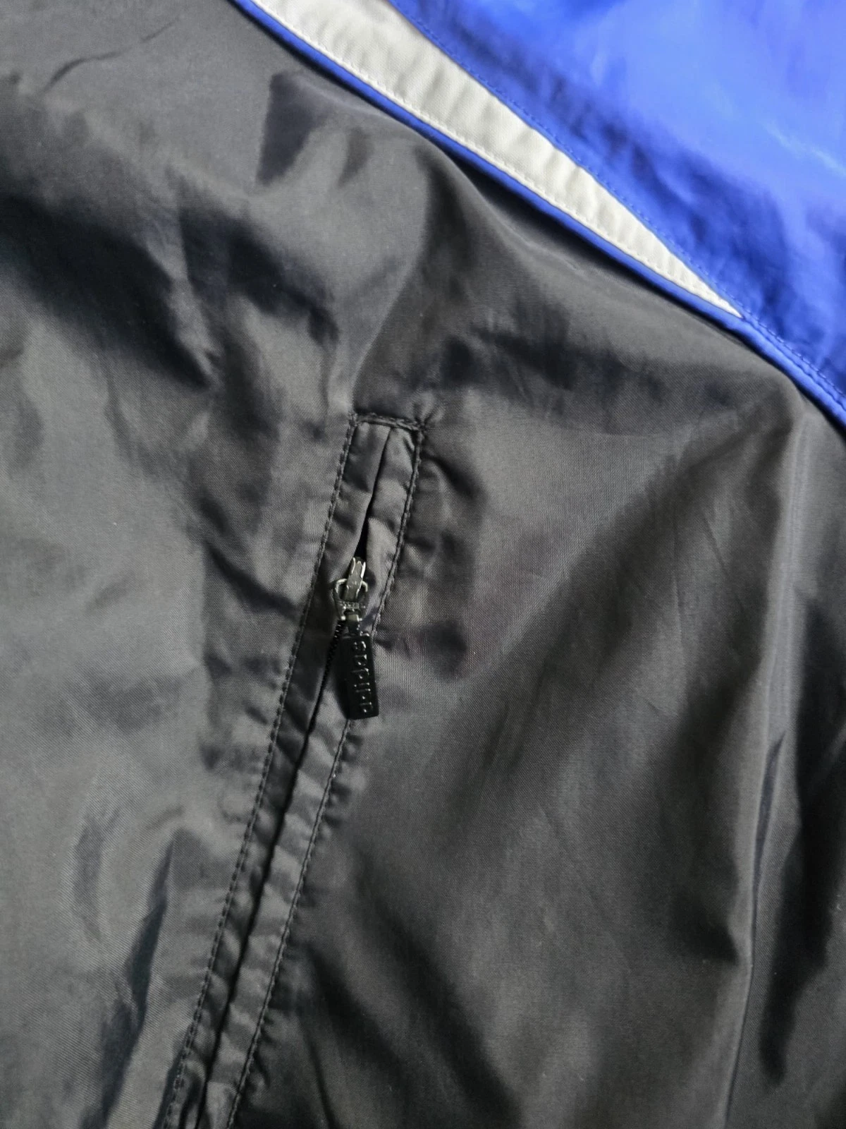 Vintage Adidas 1999 Track Jacket Windbreaker Blue Black White Size L 90s image 6