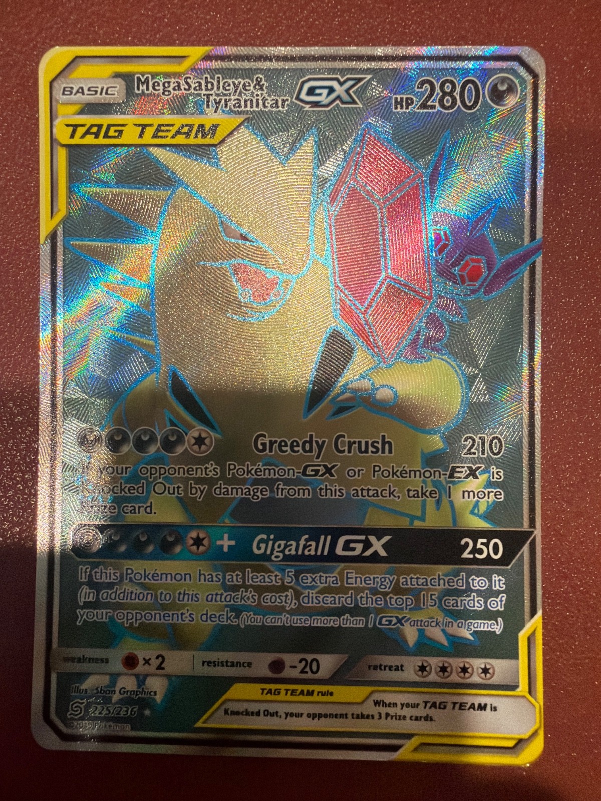 Mega Sableye & Tyranitar GX 225/236 Pokemon Unified Minds