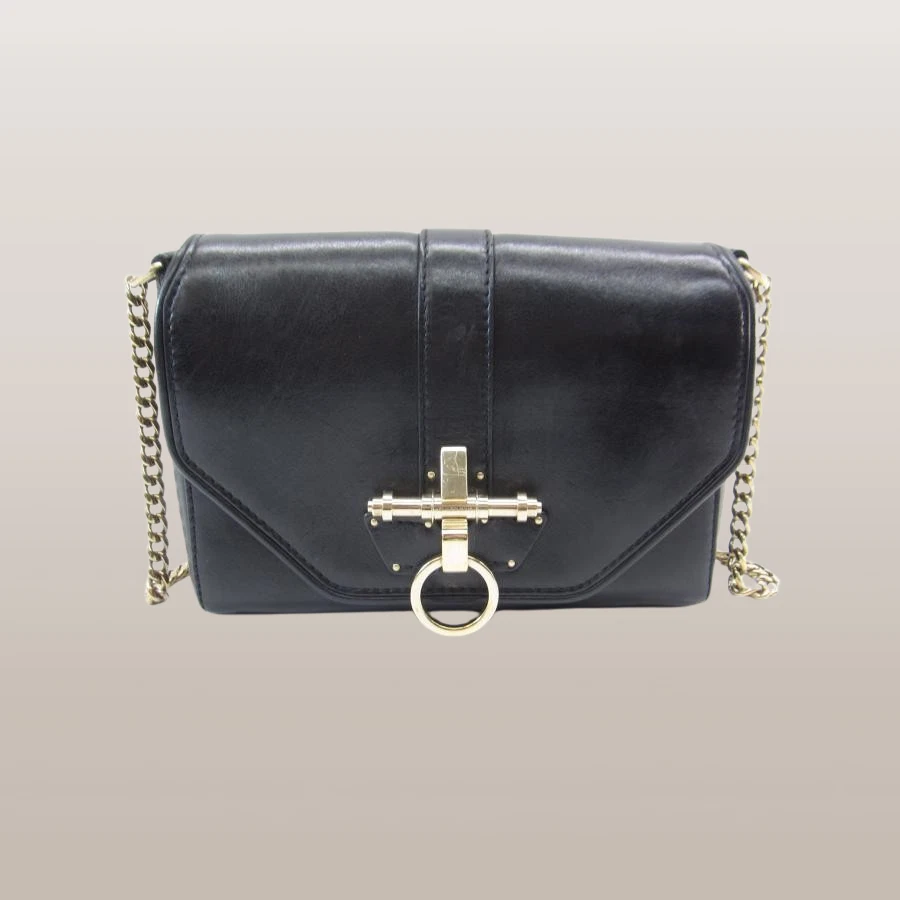 Givenchy — GIVENCHY Chain Shoulder Bag Women's Black Magnetic Authentic Gold chain Cross