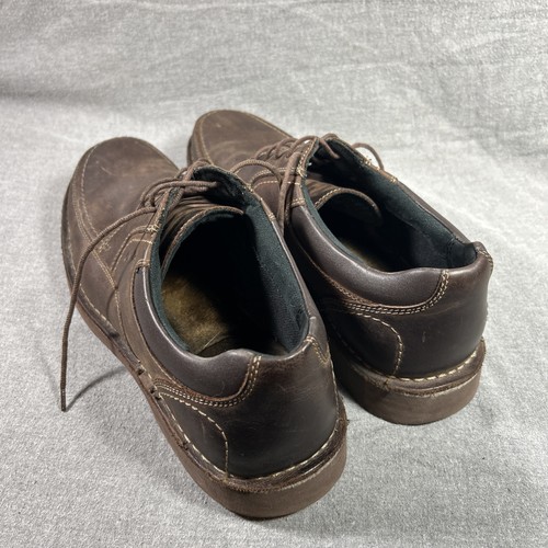 CLARKS Doby Men's 13 Brown Lace Up Loafers Brushed Brown Leather Dress Casual - Picture 3 of 8
