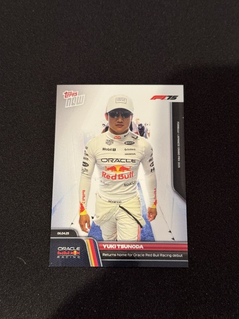 Yuki Tsunoda Red Bull Debut F1 2025 Formula 1 Topps NOW Card 29 In Hand
