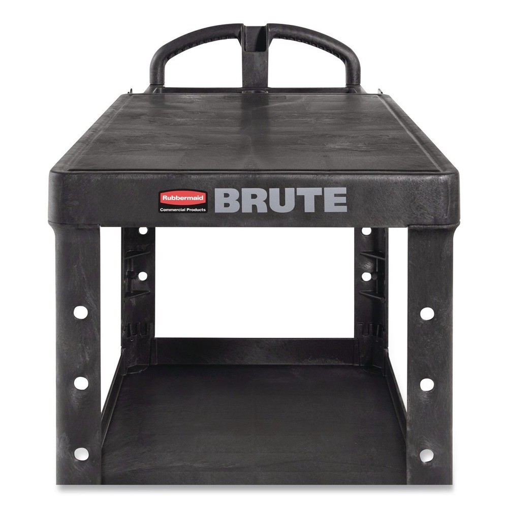 Rubbermaid Commercial 4545BLA 25.25" x 54" x 36" 2 Flat Shelf Utility Cart New