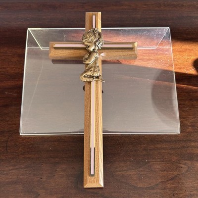 Wood Brass Cross Catholic First Holy Communion Baptism Confirmation Easter