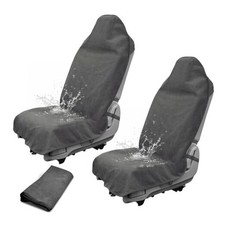 Waterproof Car Towel Seat Cover, Sweating Non-Slip Premium Towel 2 Pack Gray
