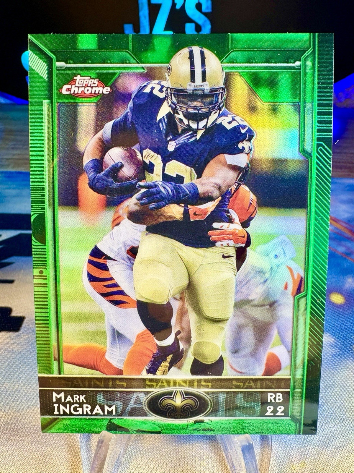 2015 Mark Ingram Topps Chrome Green Refractor #62 New Orleans Saints