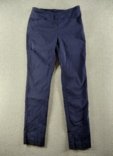 Chico's Women's Pants Size 0 Navy Pull On So Slimming Straight Stretch Mid Rise