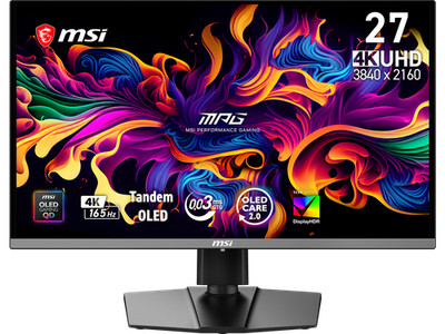 MSI 26.5'' 165Hz QD-OLED UHD Gaming Monitor Adaptive Sync ADOBE RGB 98%, DCI-P3 9