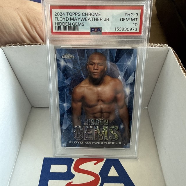 2024 TOPS CHROME FLOYD MAYWEATHER JR. HIDDEN GEMS-CASE HIT! PSA-10. POP 2!!!