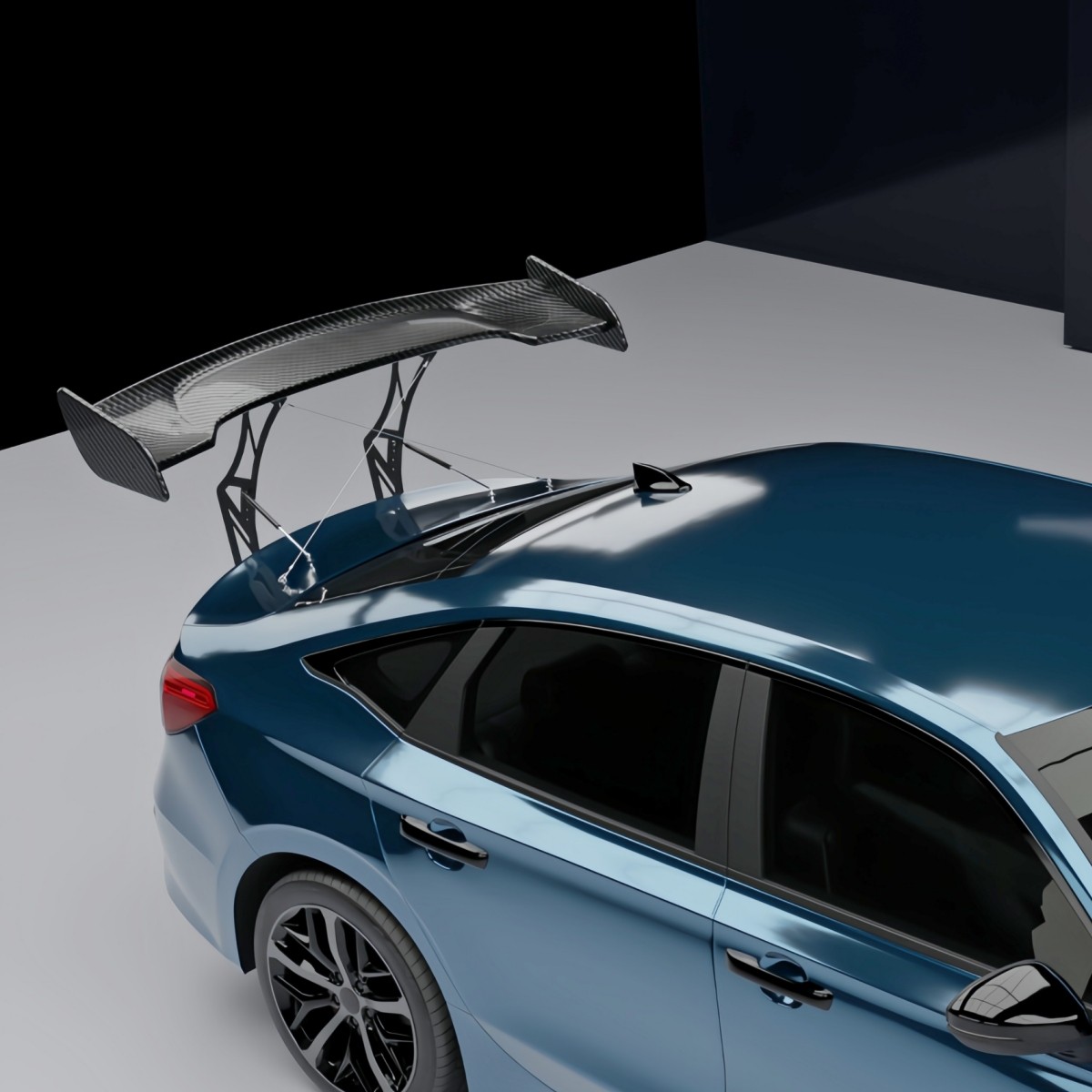 55'' Adjustable GT Racing Style Carbon Fiber Style Spoiler Wing For Sedan Coupe