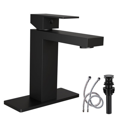 Jorilaisa Black Bathroom Sink Faucet Sus304 Stainless Steel Lead-Free Vanity