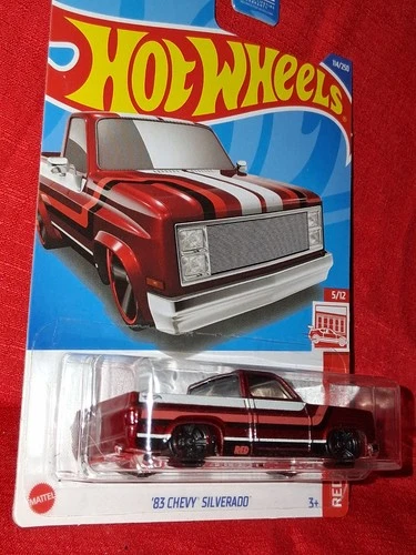 HOTWHEELS 1983 SILVERADO RED LINE 1/64 SCALE WITH PROTECTIVE CASE.. RARE .. !
