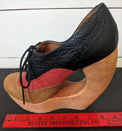 Jeffrey Campbell Havana Last Rockin Plataformas Oxford Madera Recortada Cuña 8 - Imagen 14 de 20