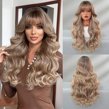 Real Human Hair New Fashion Beautiful Women's Brown Mix Blond Wigs 20In