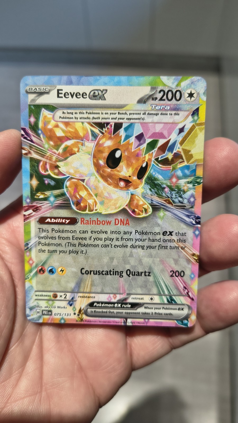 Eevee ex 075/131 Prismatic Evolutions Holo Near Mint Pokemon