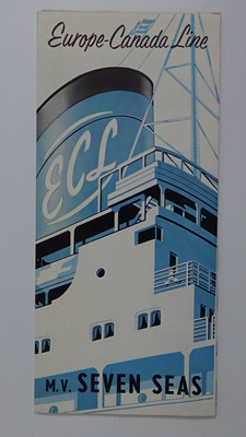 1956 M.V. Seven Seas Europe-Canada Line Fold-Out Brochure #735-21