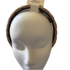 Beige Thick Headband With Pearls/Rhinestones