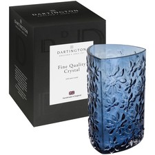 Dartington Crystal  Vase Botanical Triangular Colour Ink Blue Handmade England