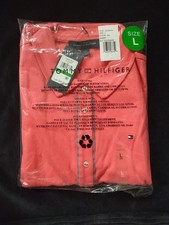 NWT Tommy Hilfiger Polo Dress Sherbet Color Size Large Short Sleeves Stripe Trim