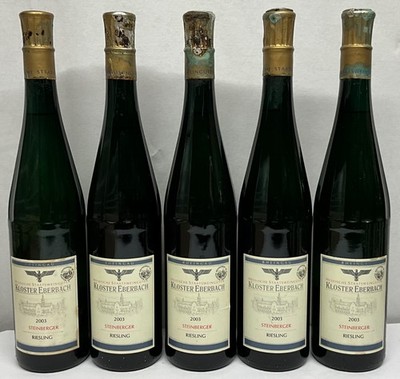 5x Kloster Eberbach Steinberger Goldkapsel Riesling 2003 Rheingau 0,75 l