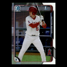 Hutton Moyer #92 2015 Bowman Chrome Draft Refractor Los Angeles Angels Baseball