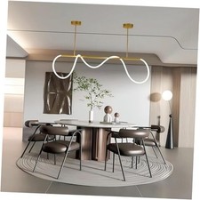 Modern LED Linear Pendant Light for Dining Room, Dimmable 39 IN Gold