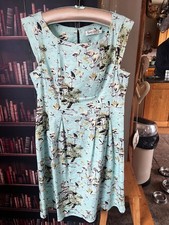 vintage style flamingo patterned rockabilly dress