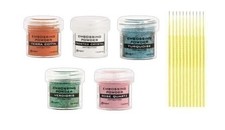 Embossing Powder Bundle - Frosted Crystal, Rose Quartz, ATerra Cotta, Turquoise,