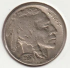 1937 US Indian Head Buffalo Nickel FULL DATE Rare 89 Year Old Collection Coin