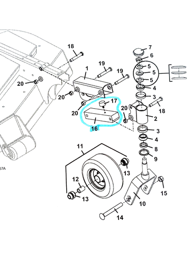 822312 Grasshopper OEM Stabilizer w/ Bumper For 3344 3348 3452 3461 3472 Decks - Picture 5 of 7
