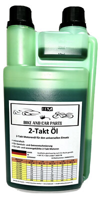 2 Takt Öl 1L universal Roller Motorsäge Mofa Zweitakt Mischöl Dosierflasche TOP