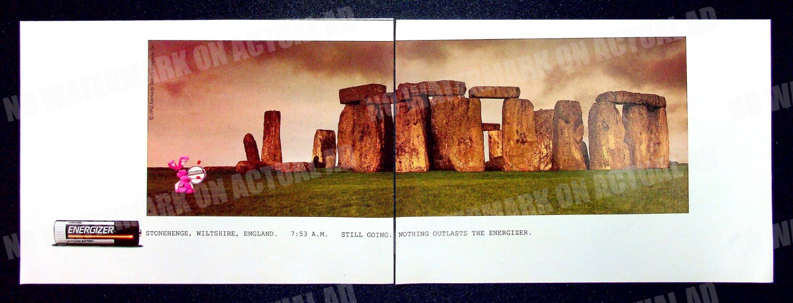 1992 Energizer Batteries Stonehenge Print Ad Poster Vintage Trade Magazine Advertisement-image