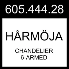 IKEA HARMOJA HÅRMÖJA Chandelier 6-armed Brushed Stainless Steel  605.444.28