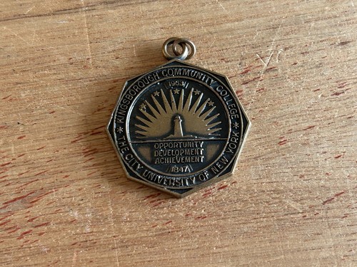 Kingsborough Community College FOB Medal Award Pendant Vtg 1963 City University