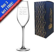 Personalised Engraved 5.5oz Mineral Champagne Flute, Gift Boxed Perfect Prosecco