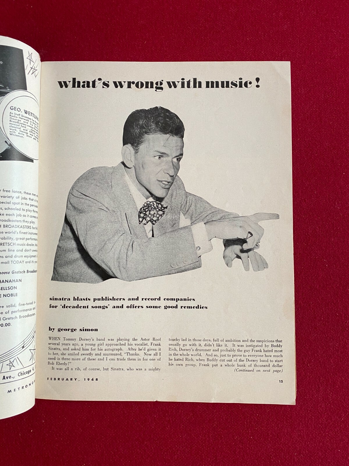 1948, Frank Sinatra, "Metronome" Magazine (Scarce / Vintage) eBay