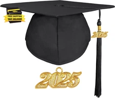 Matte Graduation Cap 2025 Tassel Adult Graduation Hat for High School College ⭐️