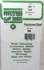 Evergreen Scale Models #9080 Plain, White Styrene Sheet, .080" Thick, pkg. 1
