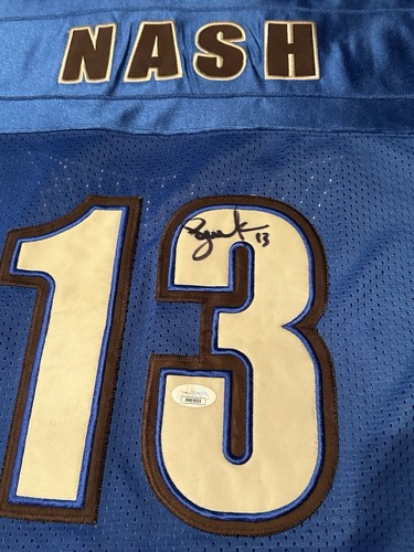 Autographed/Signed Steve Nash Dallas Mavericks Football Jersey JSA COA Auto 2003 - Picture 10 of 11