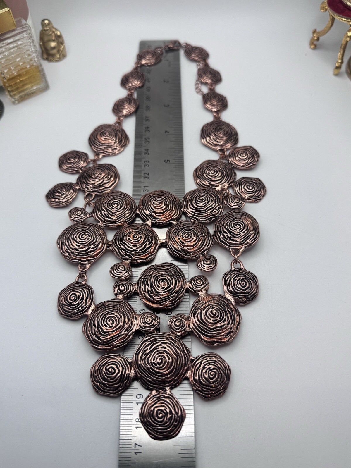 Gorgeous Statement Bib Style Copper Necklace- Wid… - image 4