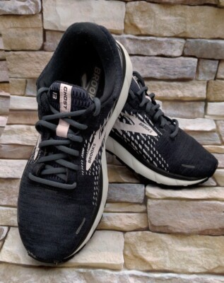 Brooks Ghost 13 Womens 10 Running Shoes Black White Pink
